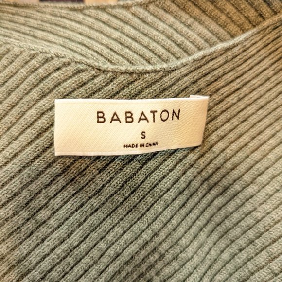 Aritzia Babaton Kitano Cross-Back Sweater in Light Sage Green size Small - Picture 5 of 10